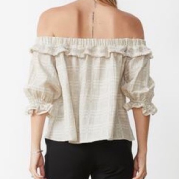 Stevie May Linen Cotton Blend Off-Shoulder Blouse - Cream - Picture 3 of 10